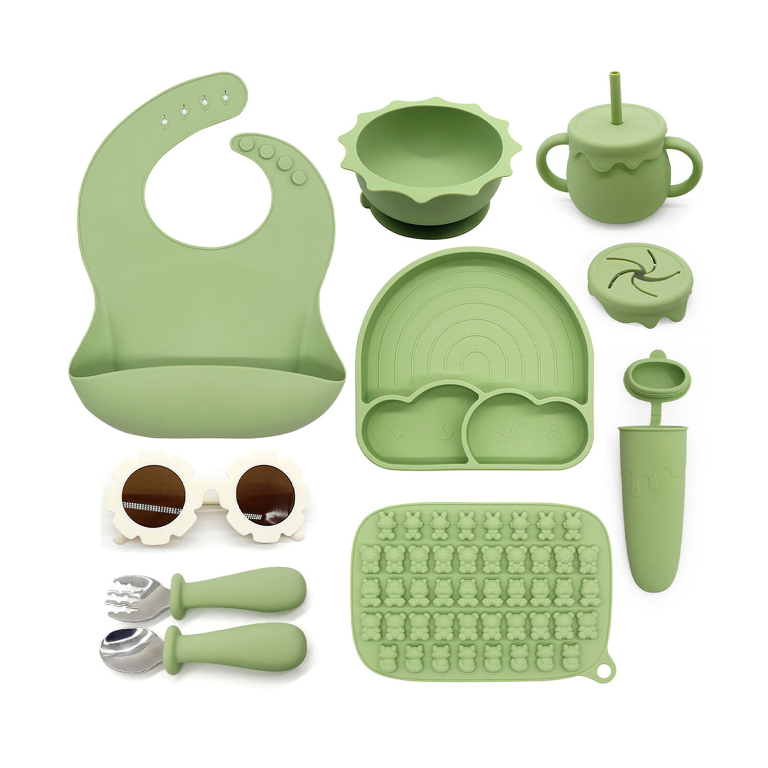 Set Alimentaci&oacute;n Summer Silicona Verde image number 0.0