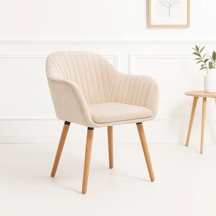 Butaca Sitial Poltrona Diamante Terciopelo Acolchado - Beige Butaca Sitial Poltrona Diamante Terciopelo Acolchado - Beige