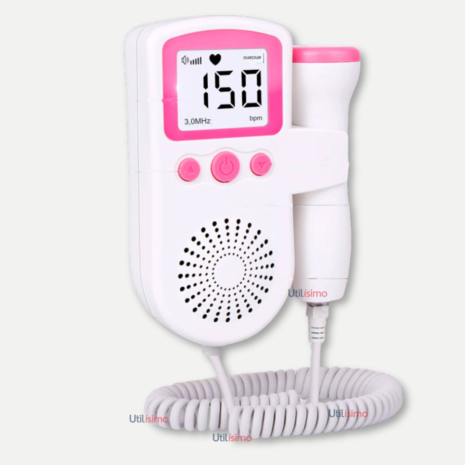 Monitor Fetal Doppler Latidos Fetales Coraz&oacute;n Beb&eacute; Blanco Rosa image number 0.0