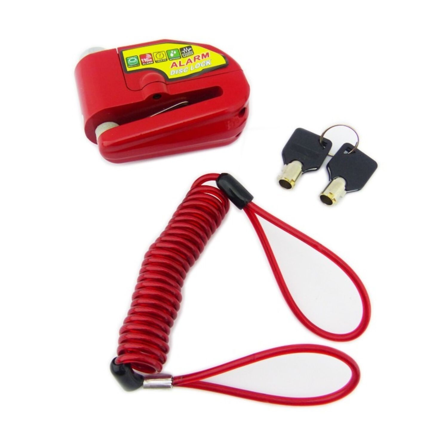 Candado Para Freno Disco Con Alarma Con Piola Recordatoria Seguridad Blister image number 0.0