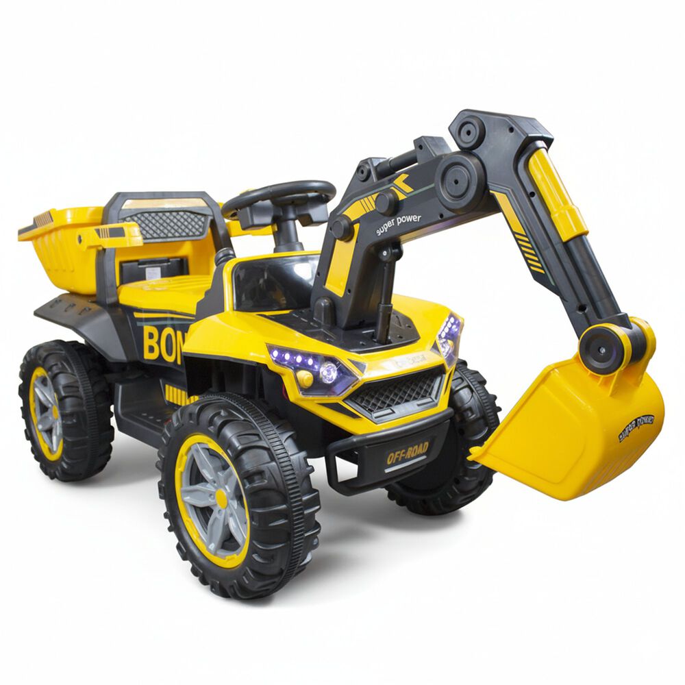 Cami&oacute;n El&eacute;ctrico Retroexcavadora Todoterreno Infantil Amarillo image number 0.0