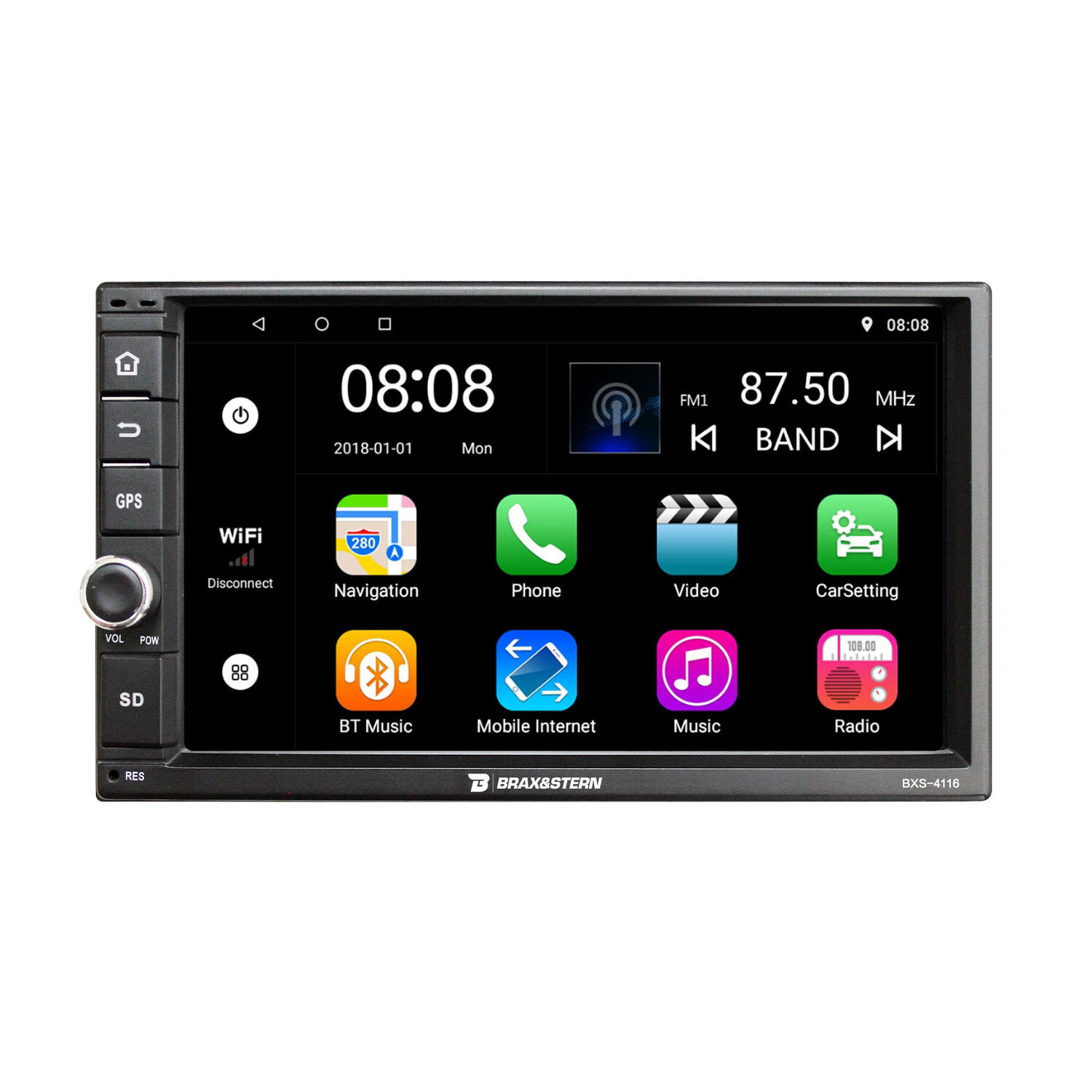 Radio Auto 2 Din Android Touch Hd De 7'' Bxs-4116 image number 0.0