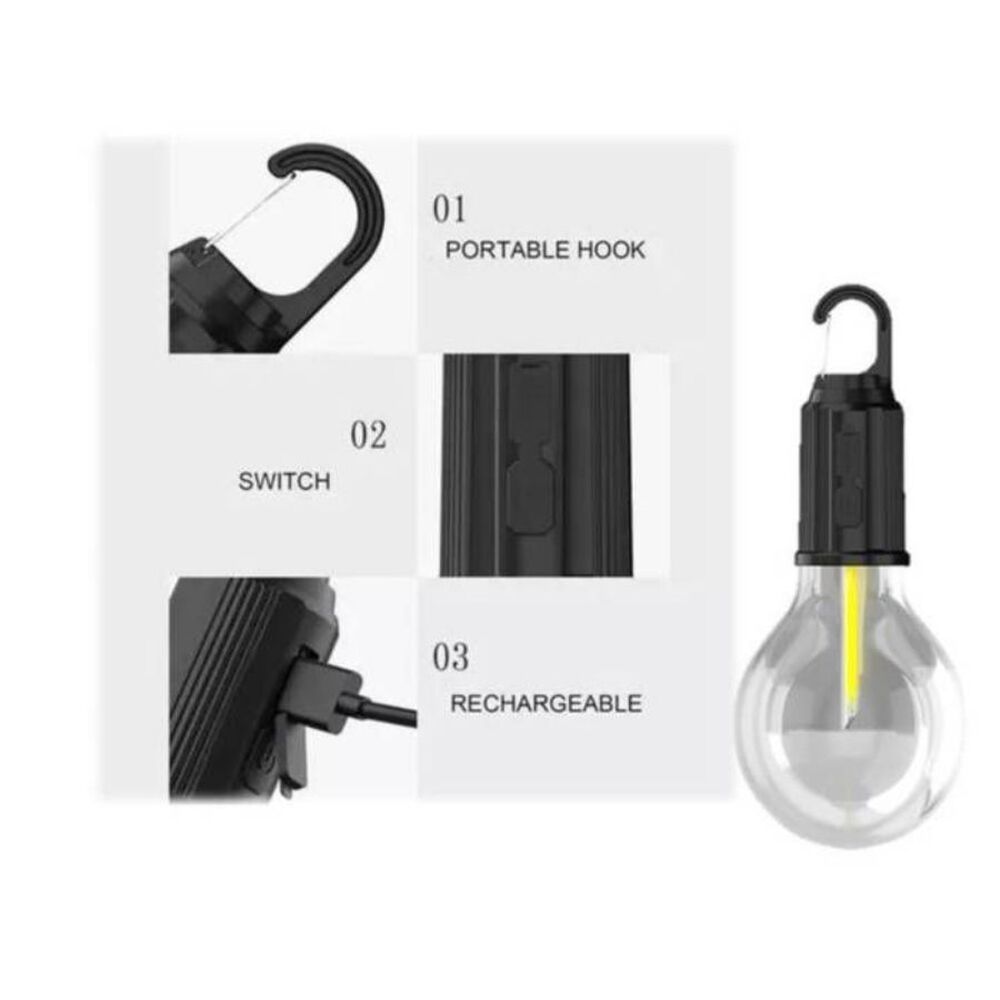 Pack 2 Lampara Ampolleta Recargable Usb Interior Exterior image number 3.0