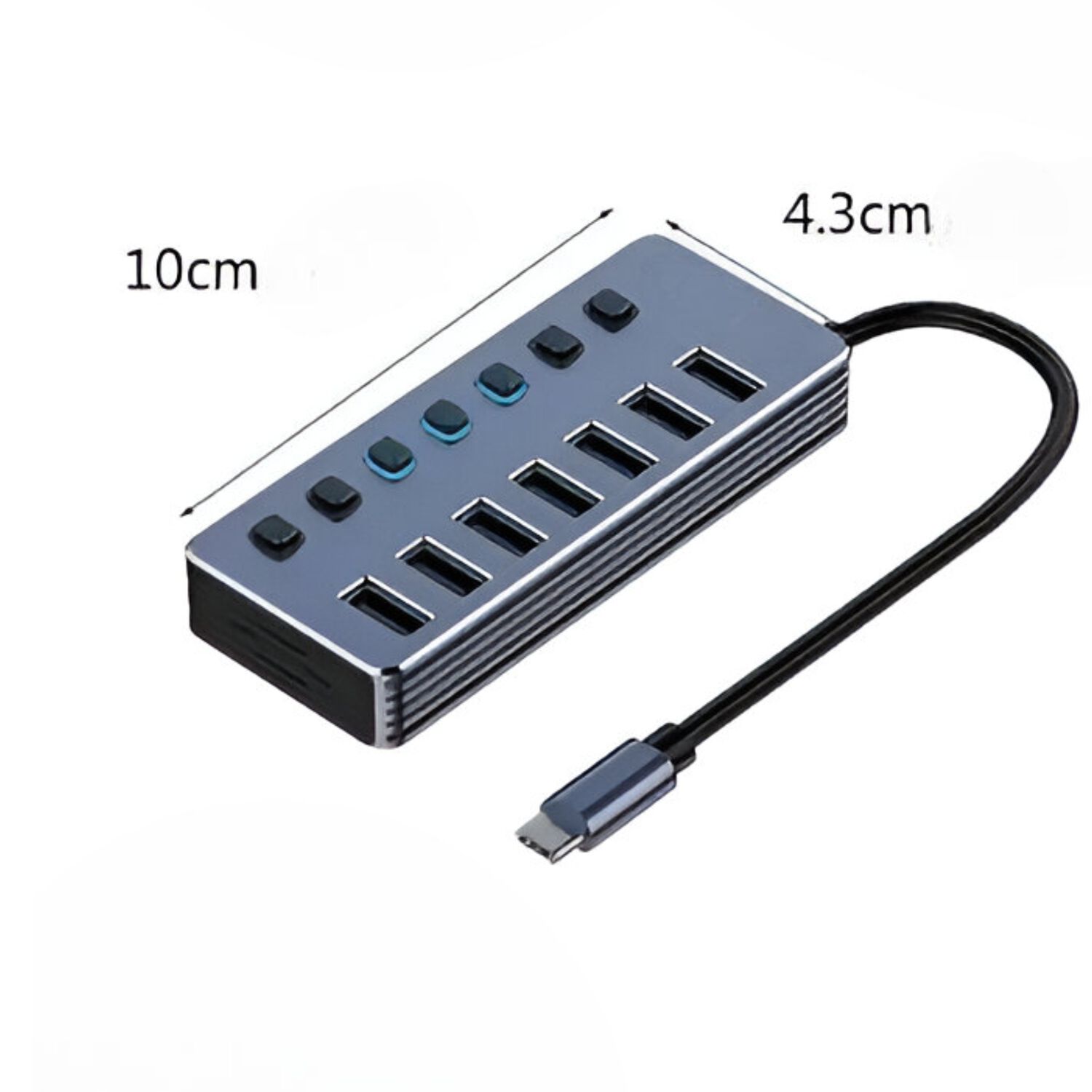 Hub Usb De 7 Puertos 3.0 High Speed + Adaptador Usb-c 5 Gbps image number 2.0