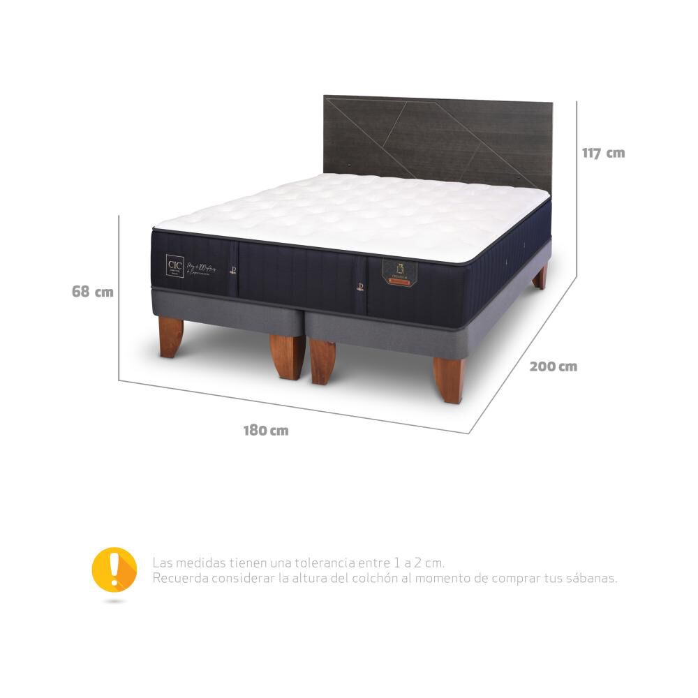 Cama Europea Cic Premium / King / Base Dividida + Respaldo image number 5.0