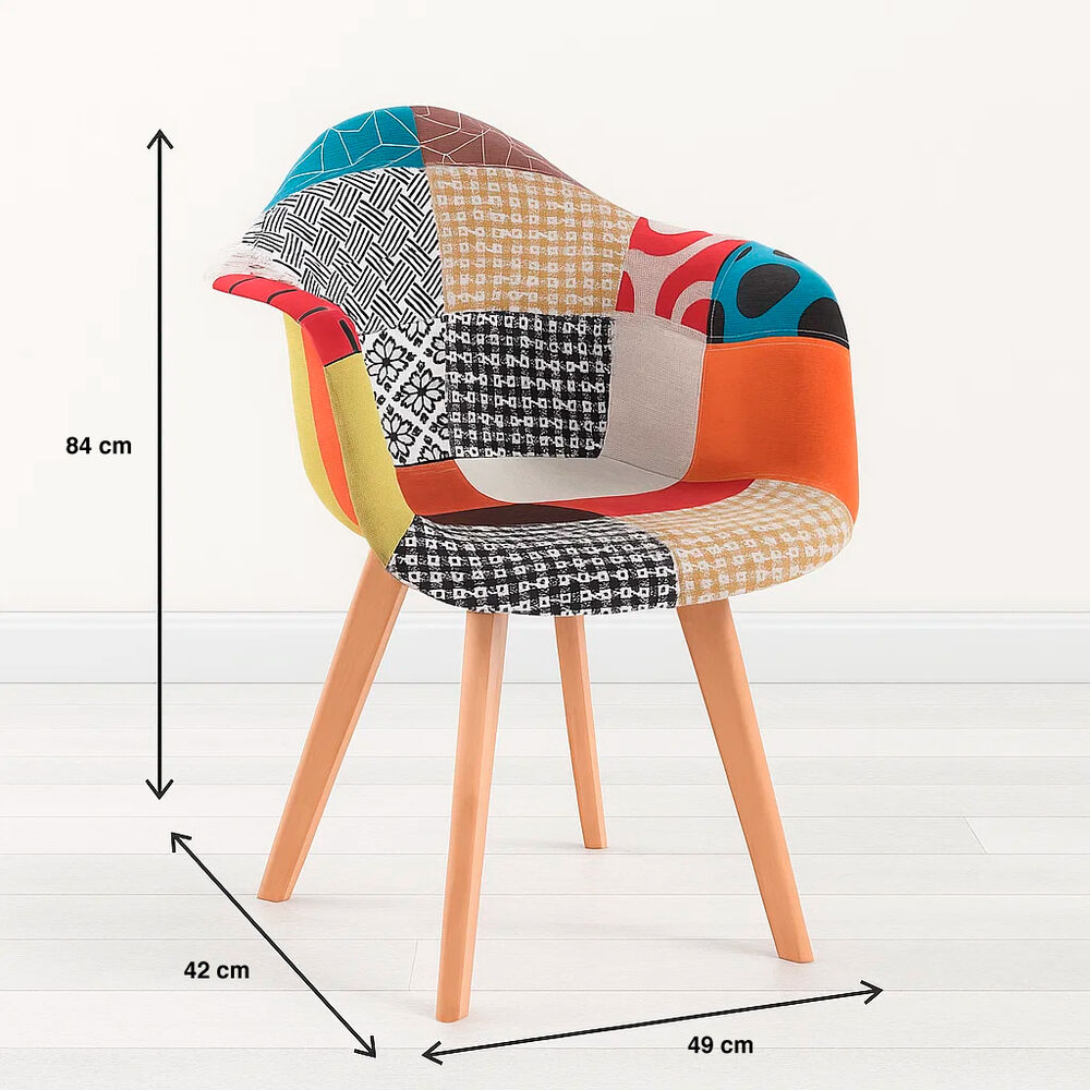 Butaca Sitial Patchwork Acolchado Wood - Naranjo image number 3.0