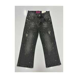 Pantal&oacute;n Jeans Ni&ntilde;a Negro Con Detalles De Brillo