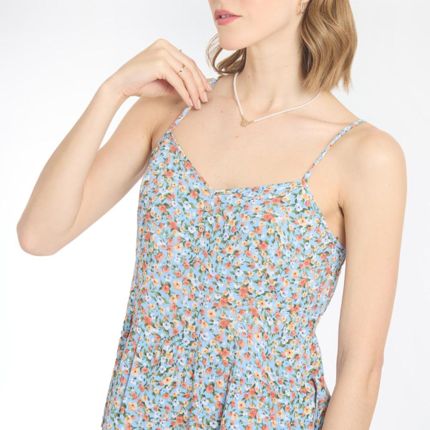 Blusa Botones Sin Mangas Cuello V Mujer Freedom image number 4.0