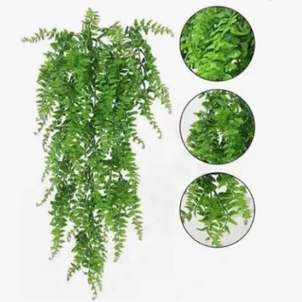 Helecho Fino Colgante Flor Artificial Vara Frondosa image number 2.0