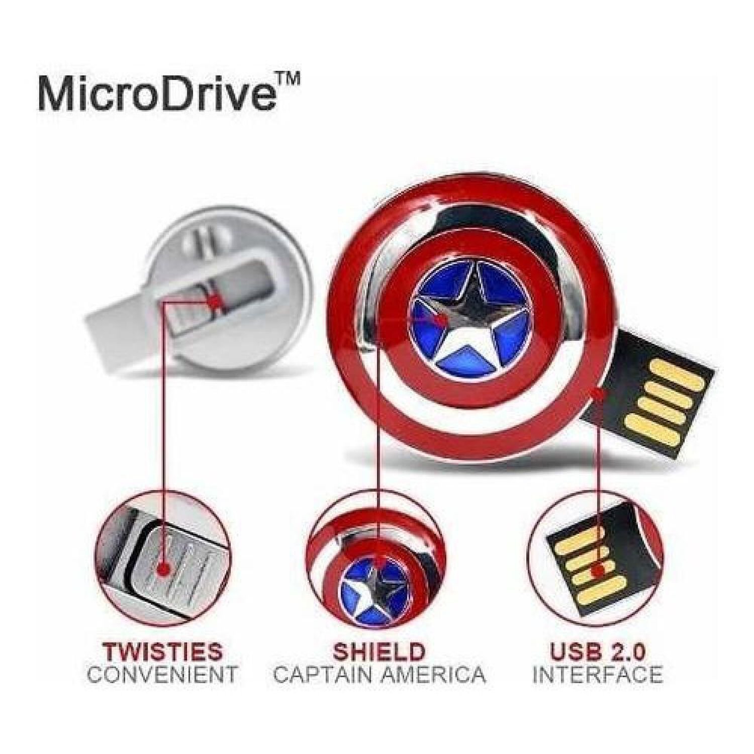 Usb Pendrive 16 Gb Escudo Capitan America Avengers image number 4.0