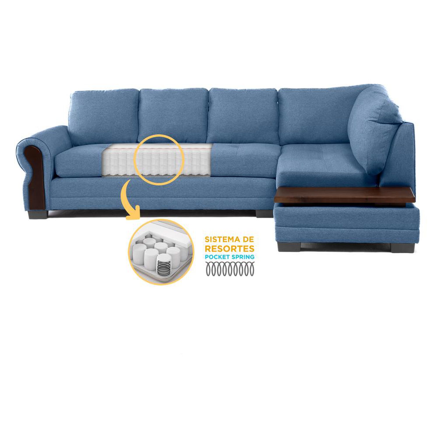 Sof&aacute; Seccional Living Factory Michigan Derecho / 5 Cuerpos image number 3.0