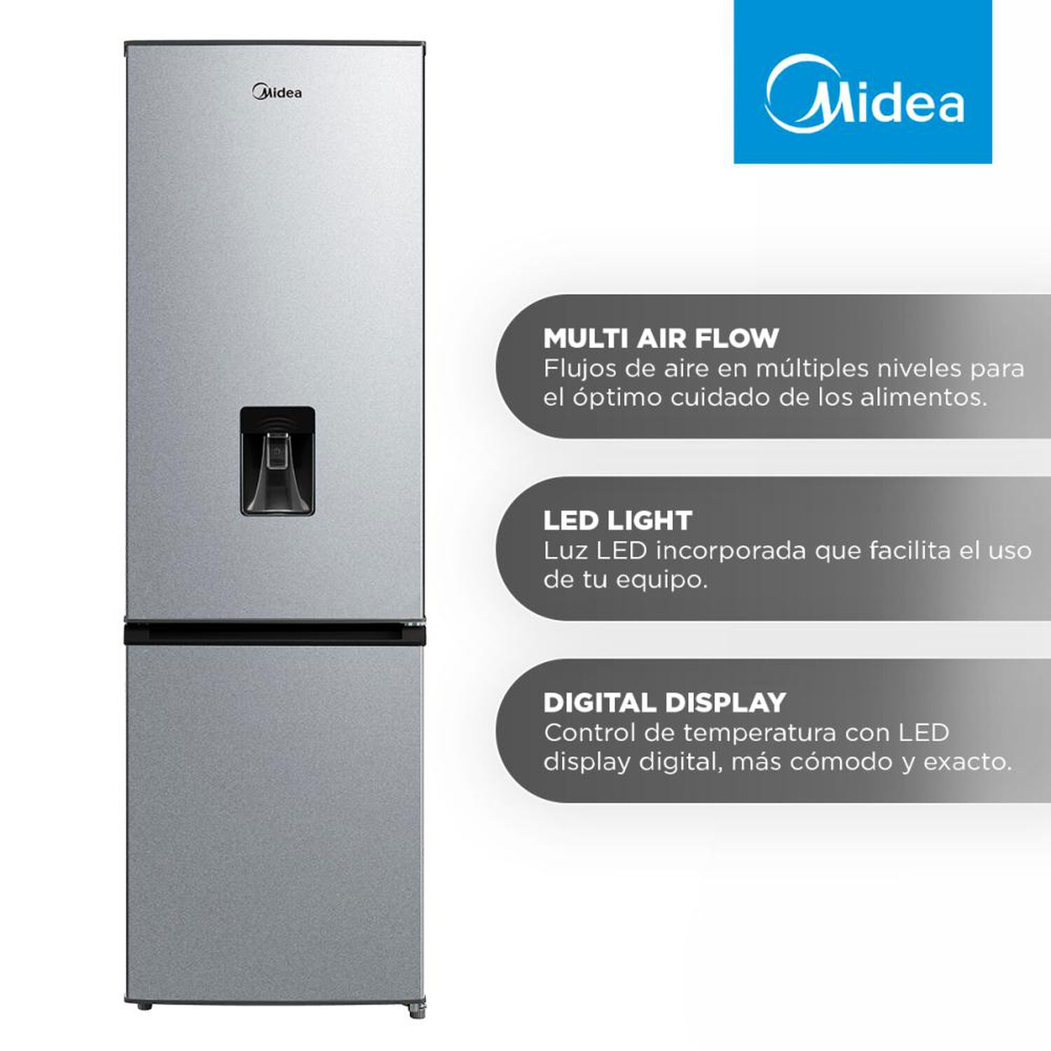 Refrigerador Bottom Freezer Midea MDRB380FGE50 / No Frost / 270 Litros / E image number 7.0