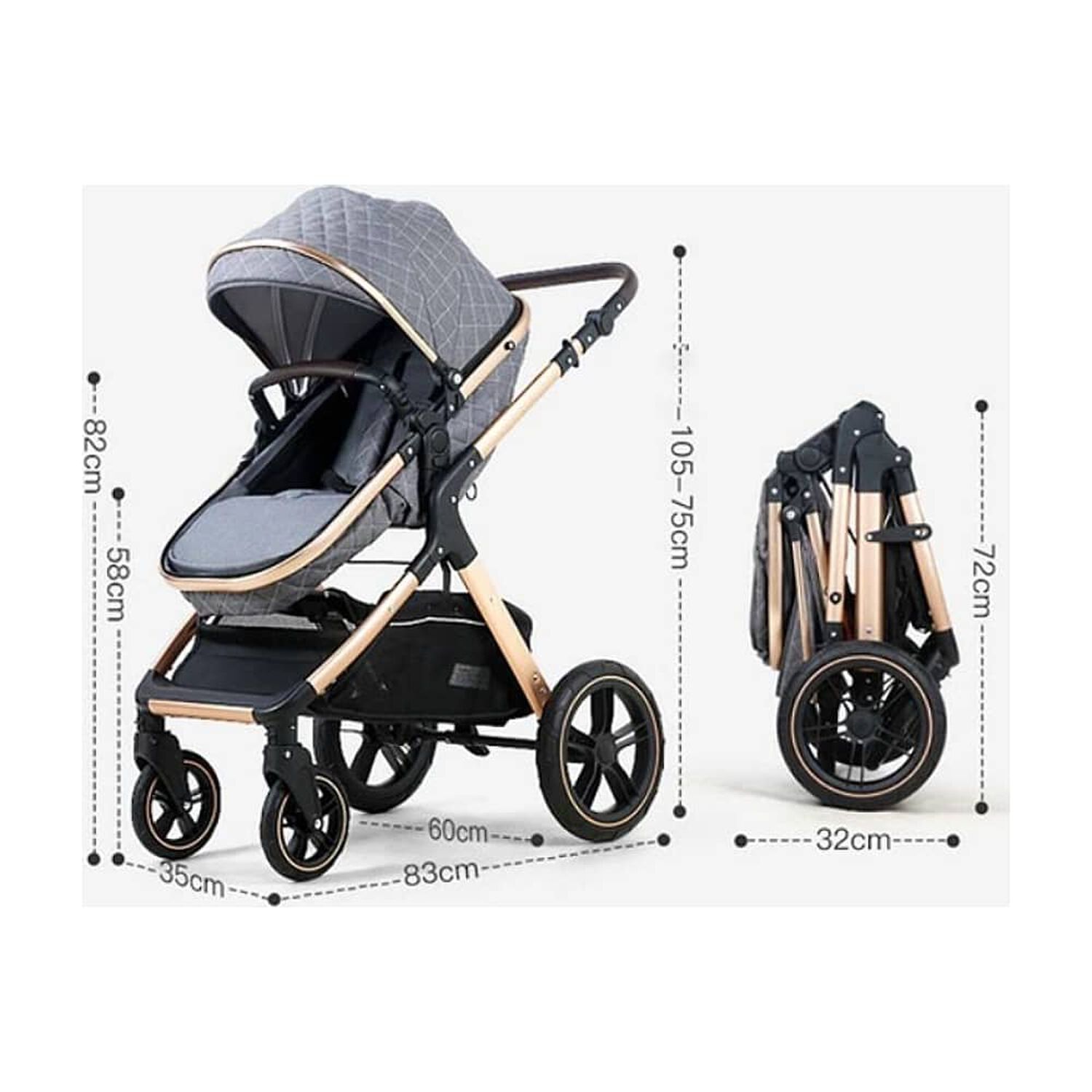 Coche Cuna Accesorios Beb&eacute; 5 En 1 Plegable Multifuncional image number 3.0