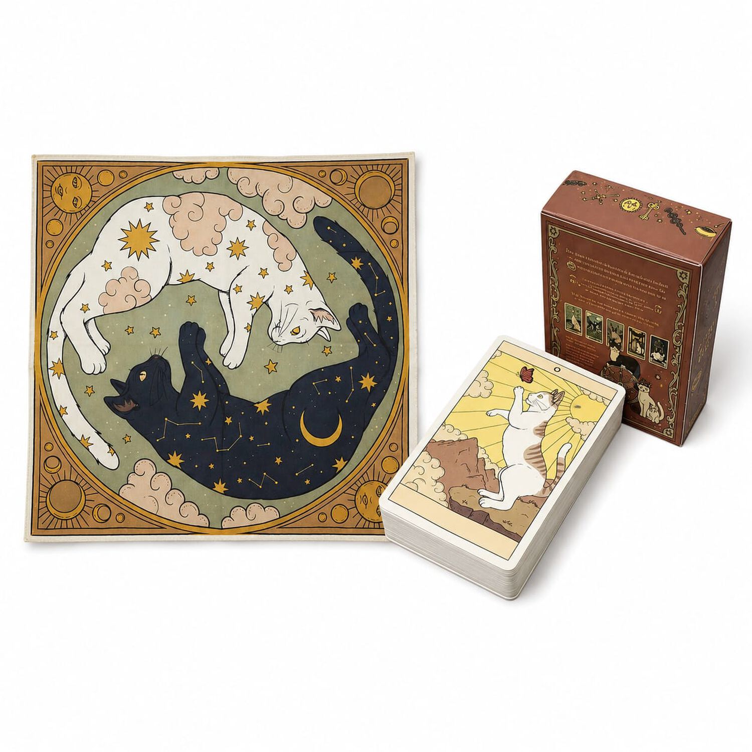 Pack Tarot De Gatos En Espa&ntilde;ol Y Mantel De Gatos 48x48 Cm image number 3.0