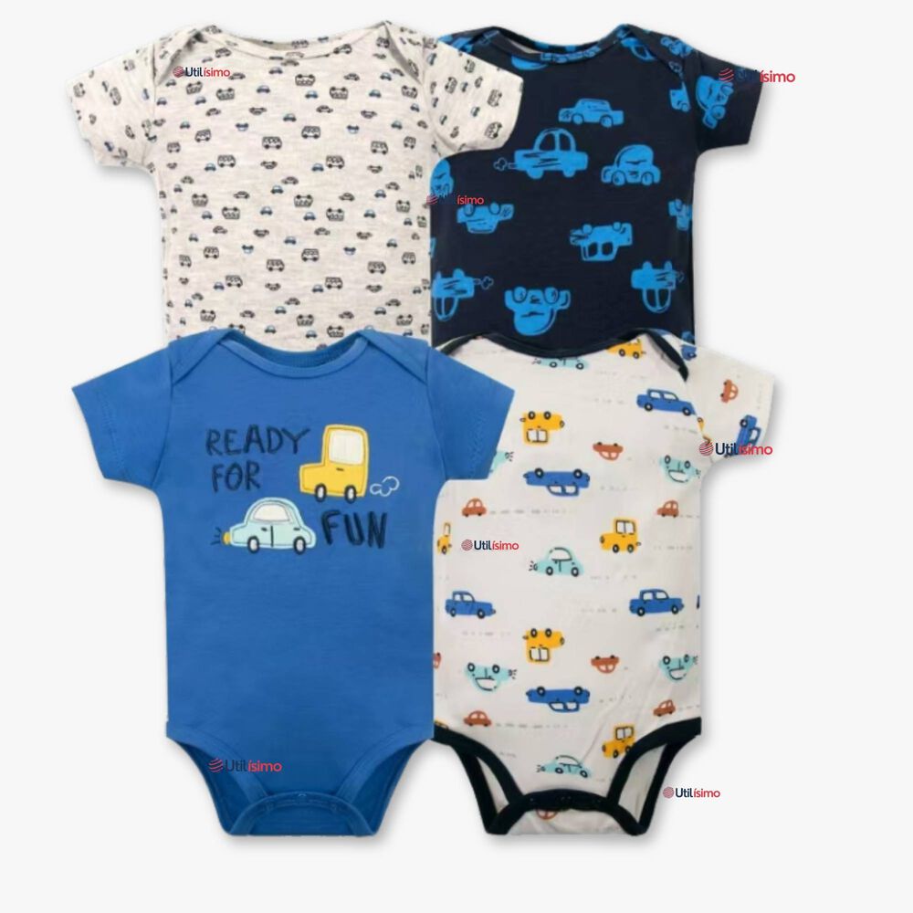 Pack 4 Bodys Ni&ntilde;o Manga Corta Tedmimak 100% Algod&oacute;n Ready Fun image number 0.0