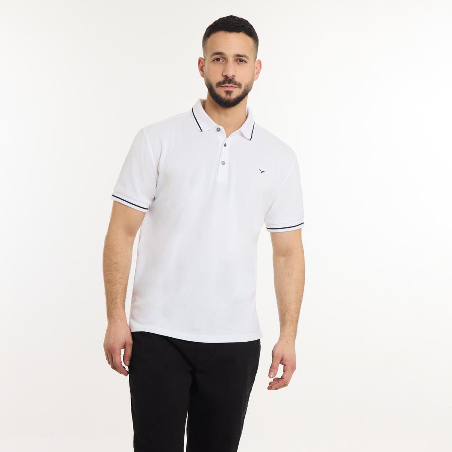 Polera Manga Corta Piqu&eacute; Hombre Az Black image number 0.0