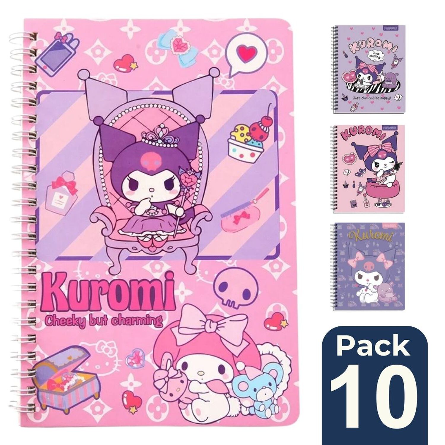 Pack 10 Cuadernos Universitarios Kuromi Surtidos 100 Hojas image number 0.0
