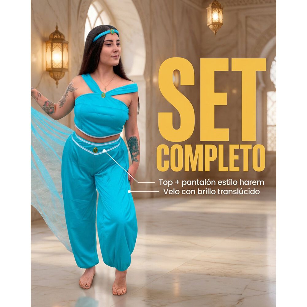 Disfraz Princesa Jasmine Jazmin Aladd&iacute;n Cosplay image number 21.0