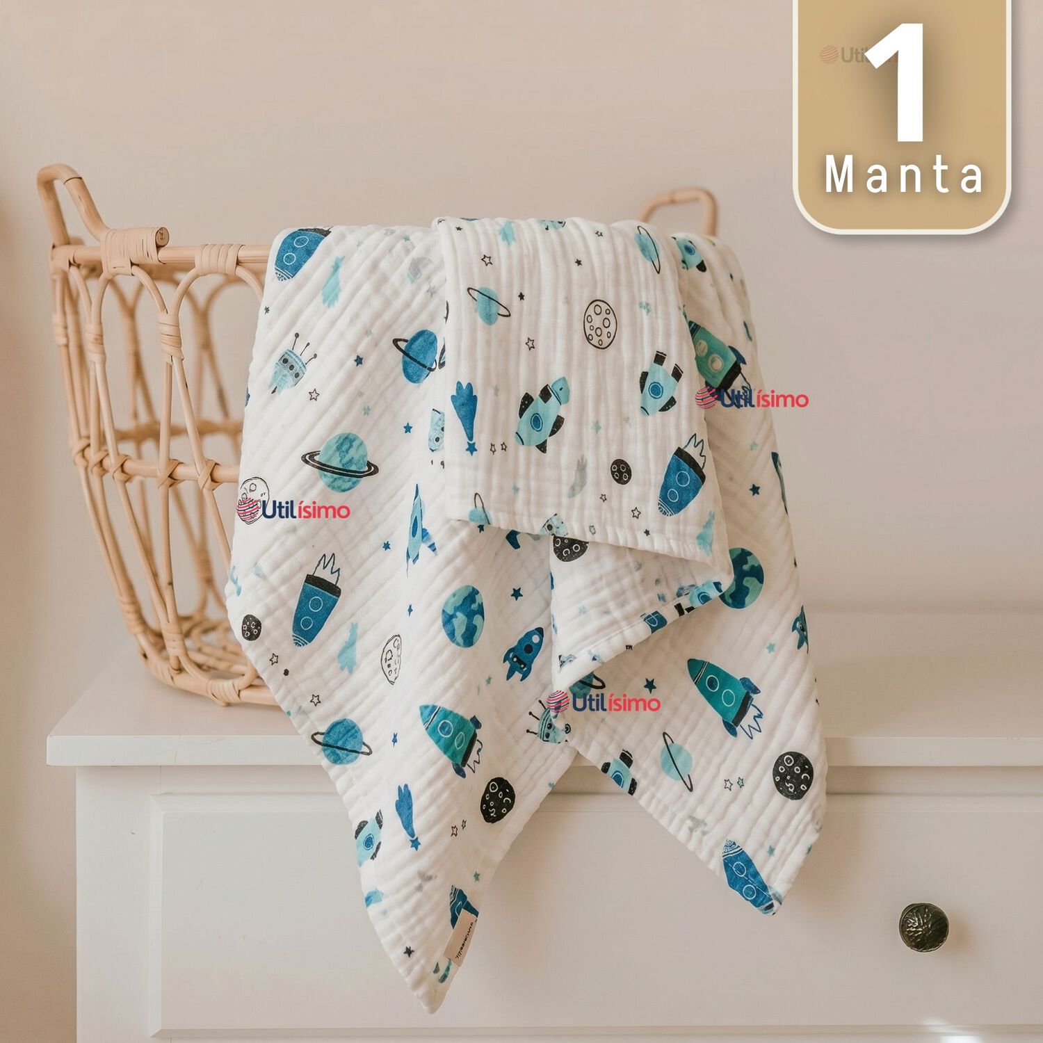 Manta Muselina 70x 70 Cm Beb&eacute; Ni&ntilde;o Multiuso 100% Algod&oacute;n Colores Surtidos image number 0.0