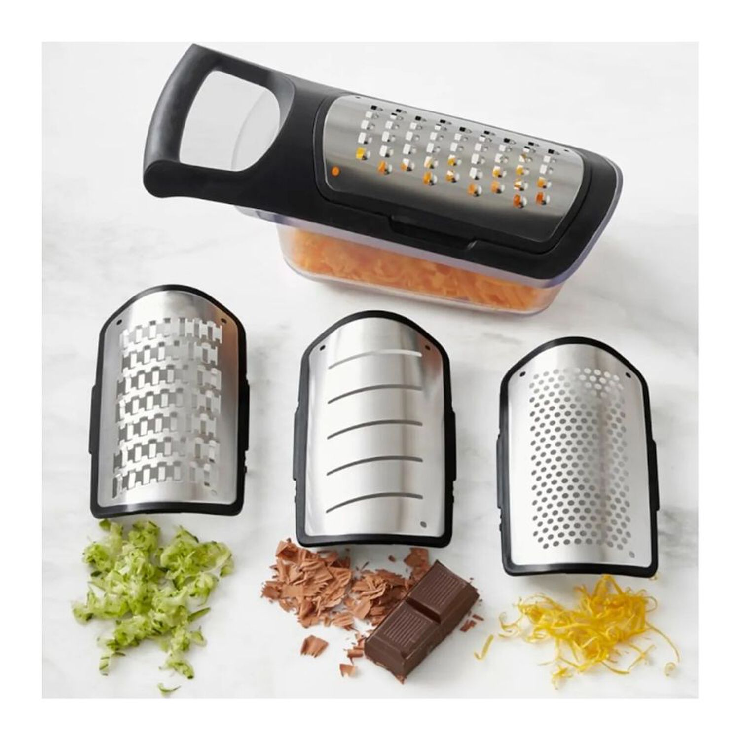 Rallador Rebanador Manual De Vegetales Y Frutas 4 Pcs image number 1.0