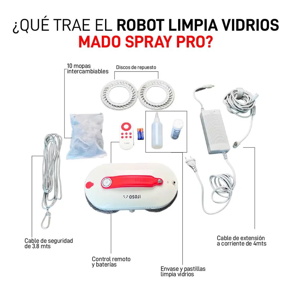 Robot Limpiavidrios Limpiador Inteligente Osoji Mado Spray Pro image number 6.0