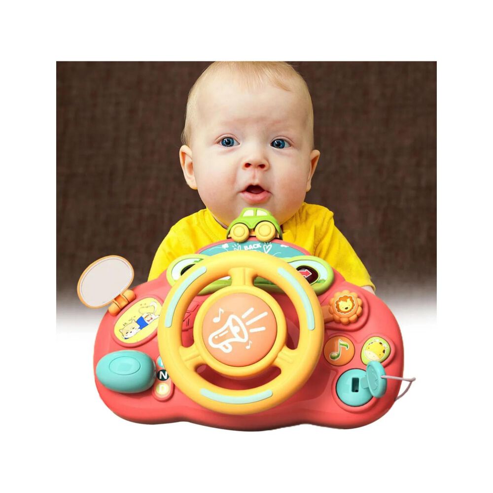 Juguete Simulador Volante Interactivo Sonido Rosa Infantil image number 3.0