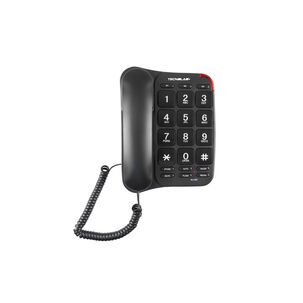 Tel&eacute;fono Fijo Con N&uacute;meros Grandes Negro - Ps