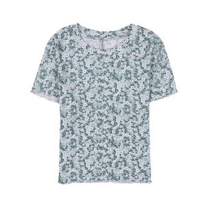 Polera Crop Estampada Manga Corta Cuello Redondo Mujer Freedom