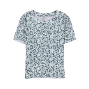 Polera Crop Estampada Manga Corta Cuello Redondo Mujer Freedom