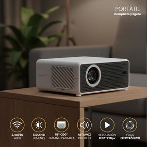 Proyector Portatil Smart Hexa 8000lm Wifi Bt Android Levo