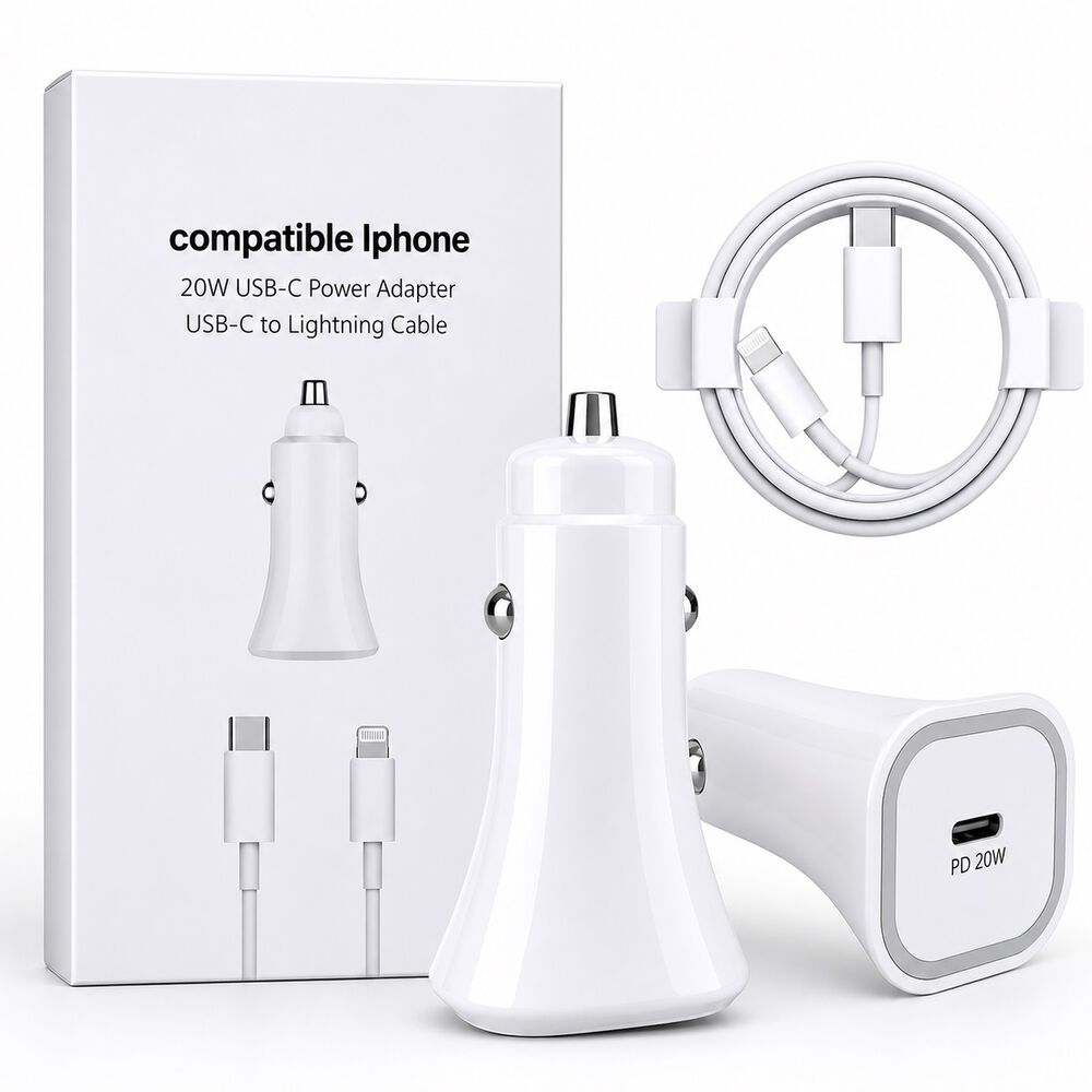 Cargador De Auto 20w Usb-c A Lihtning Compatible Con Iphone image number 0.0
