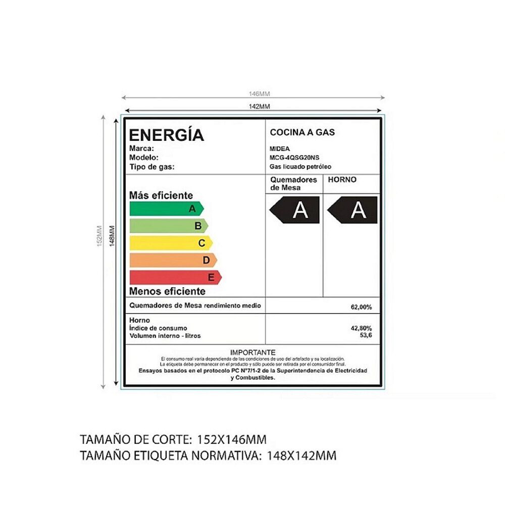 Cocina A Gas 4 Quemadores Mcg-4qsg20ns Midea image number 4.0