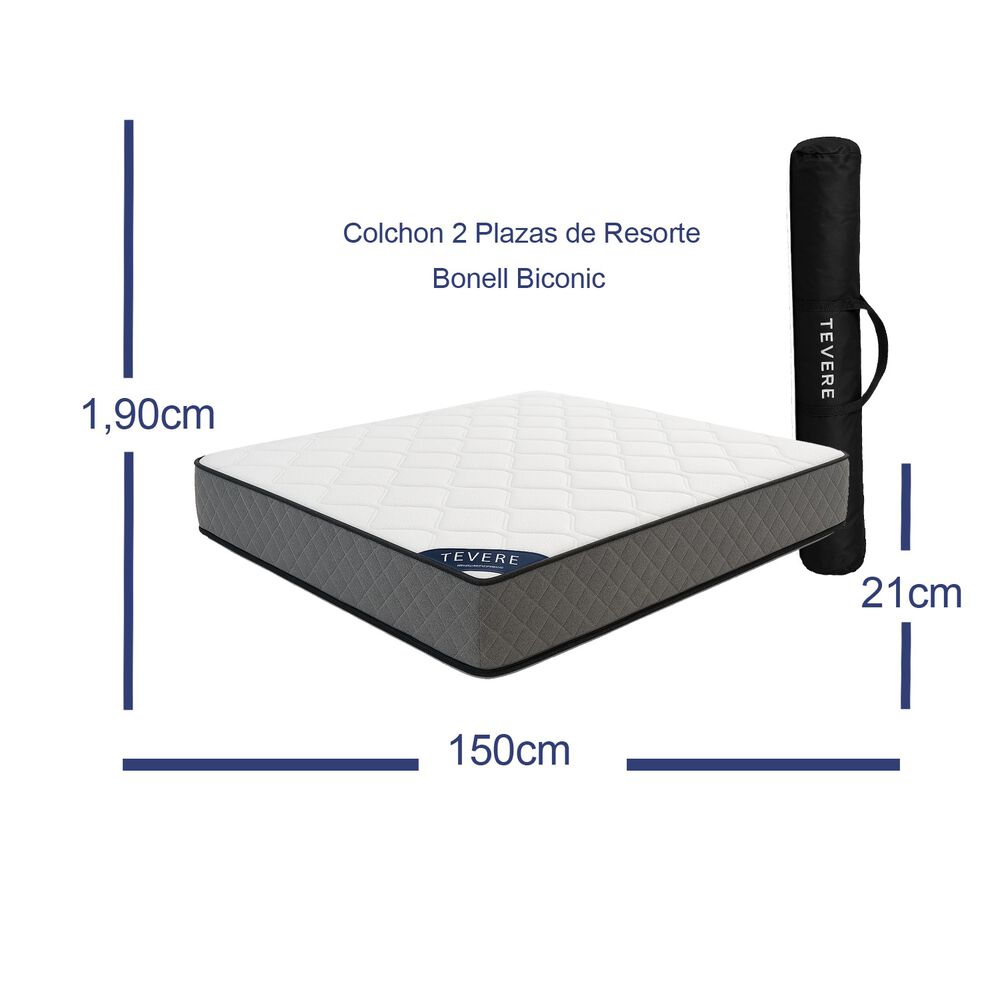 Colch&oacute;n 2 Plazas Resorte Tevere Altura 21cm image number 1.0