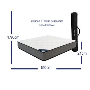 Colch&oacute;n 2 Plazas Resorte Tevere Altura 21cm