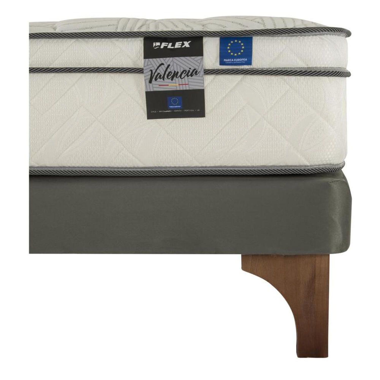 Cama Europea Flex Valencia / 2 Plazas / Base Dividida + Respaldo image number 3.0