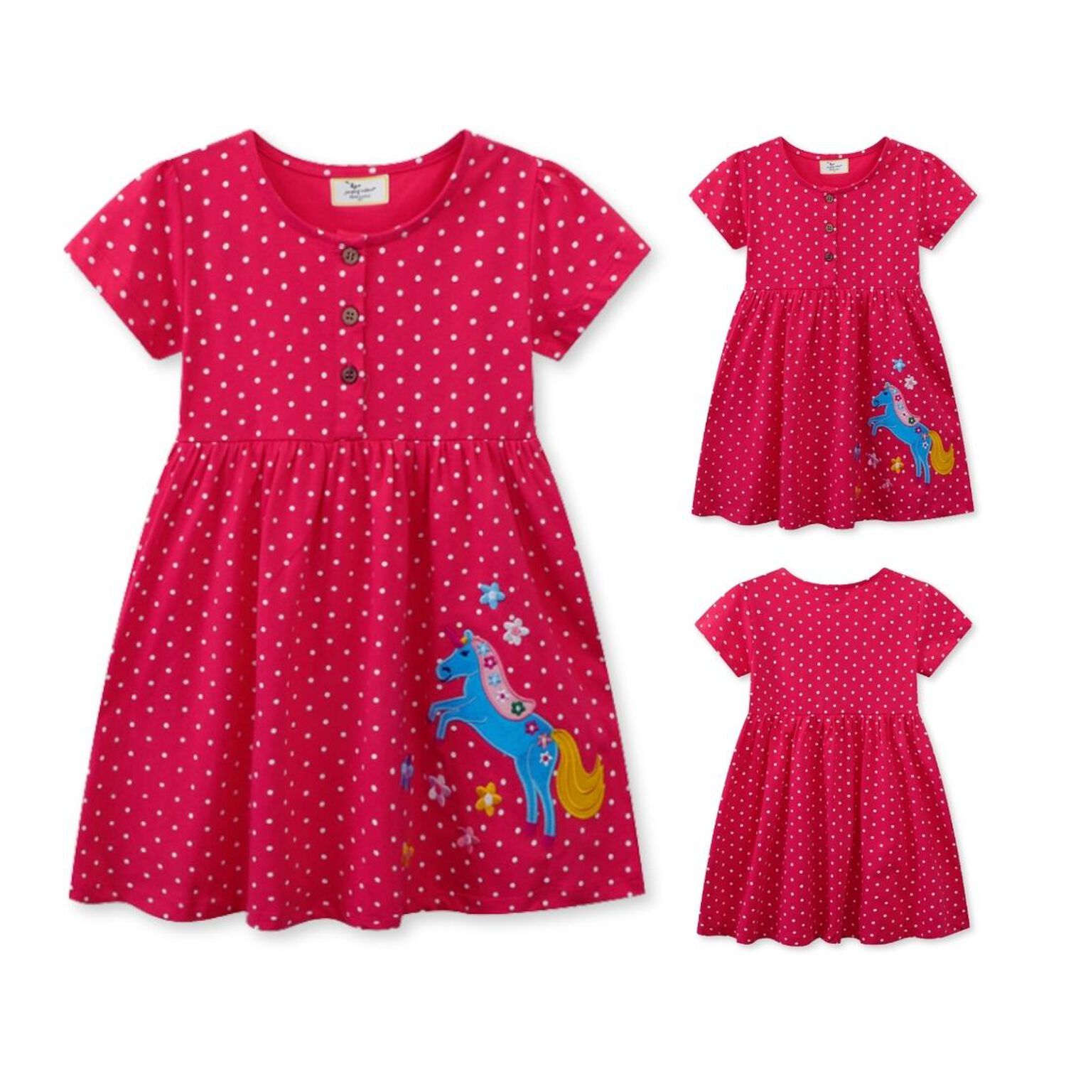 Vestido Manga Corta Ni&ntilde;a Estampado Unicornio 2 A 7 A&ntilde;os image number 4.0