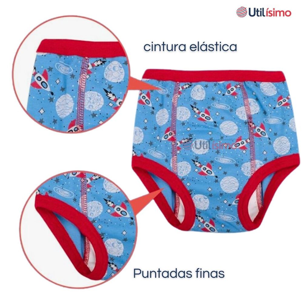 Pack 3 Calzón Calzoncillo Entrenamiento Algodón Absorbente Transpirable Cintura Elástica image number 8.0