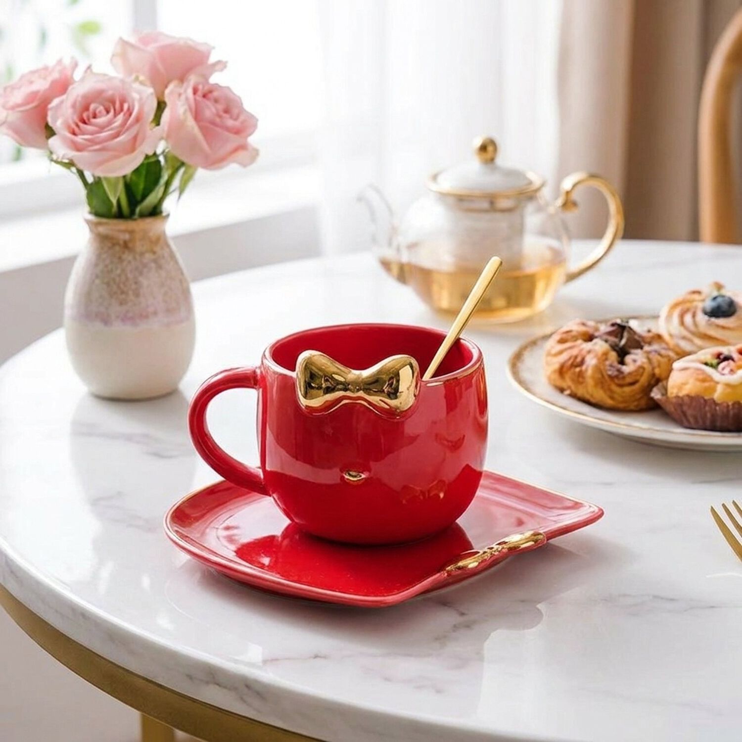 Set De Taza + Plato + Cuchara Gatita Diva Kawaii So Cute image number 0.0