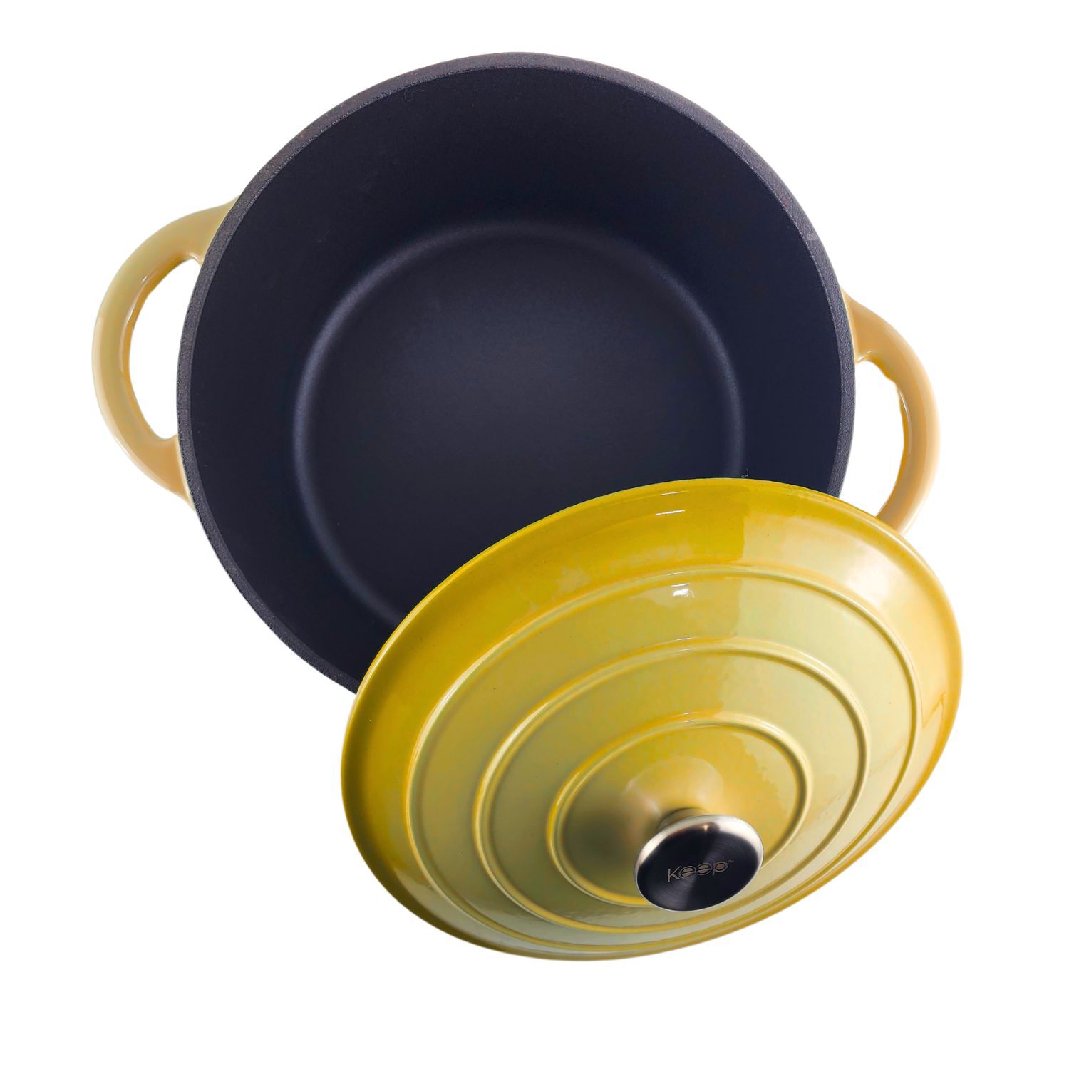 Olla Hierro Fundido 26cm Amarilla Keep Antiadherente Cocina image number 2.0