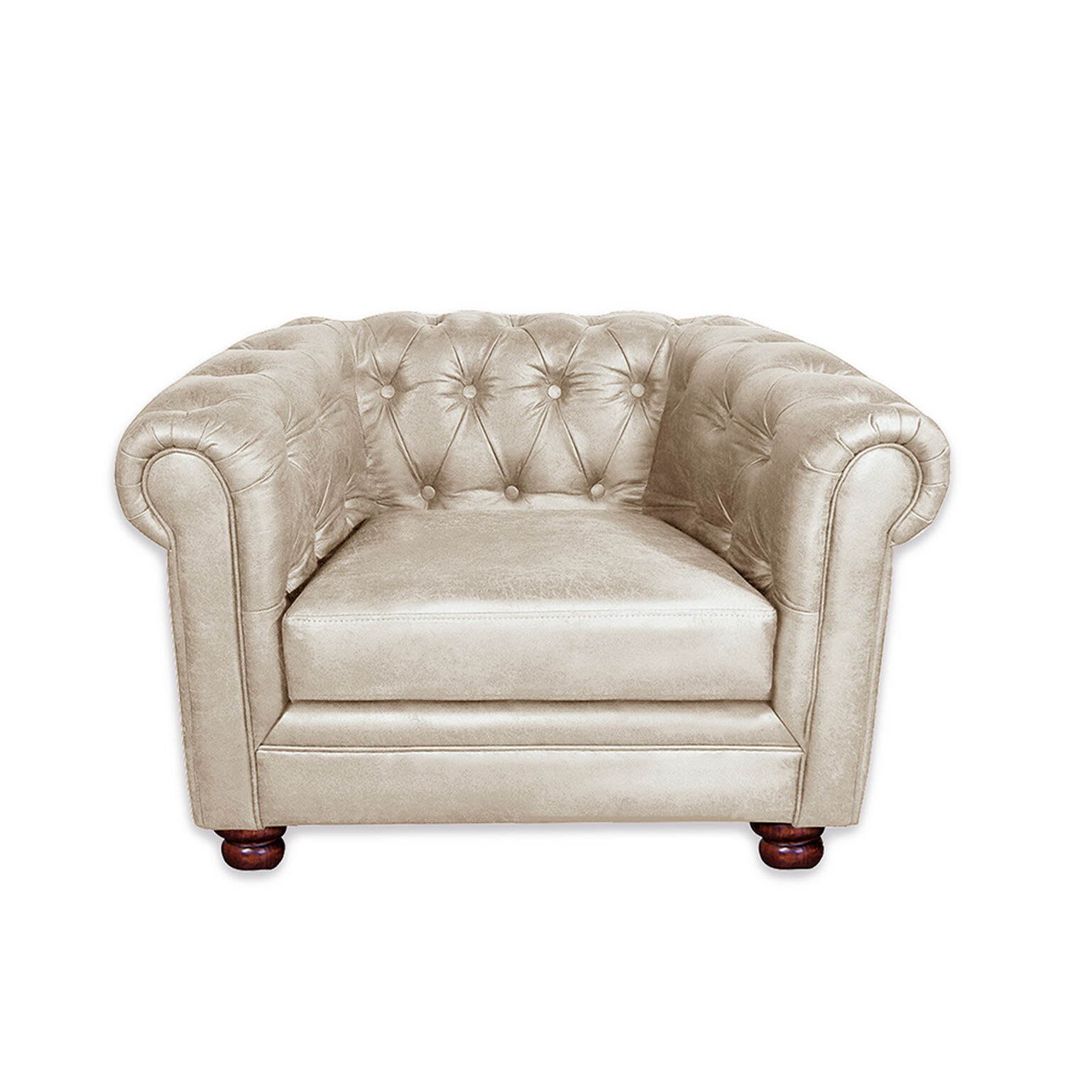 Sofa Florencia 1 Cuerpo Cuero Colorado Beige image number 0.0