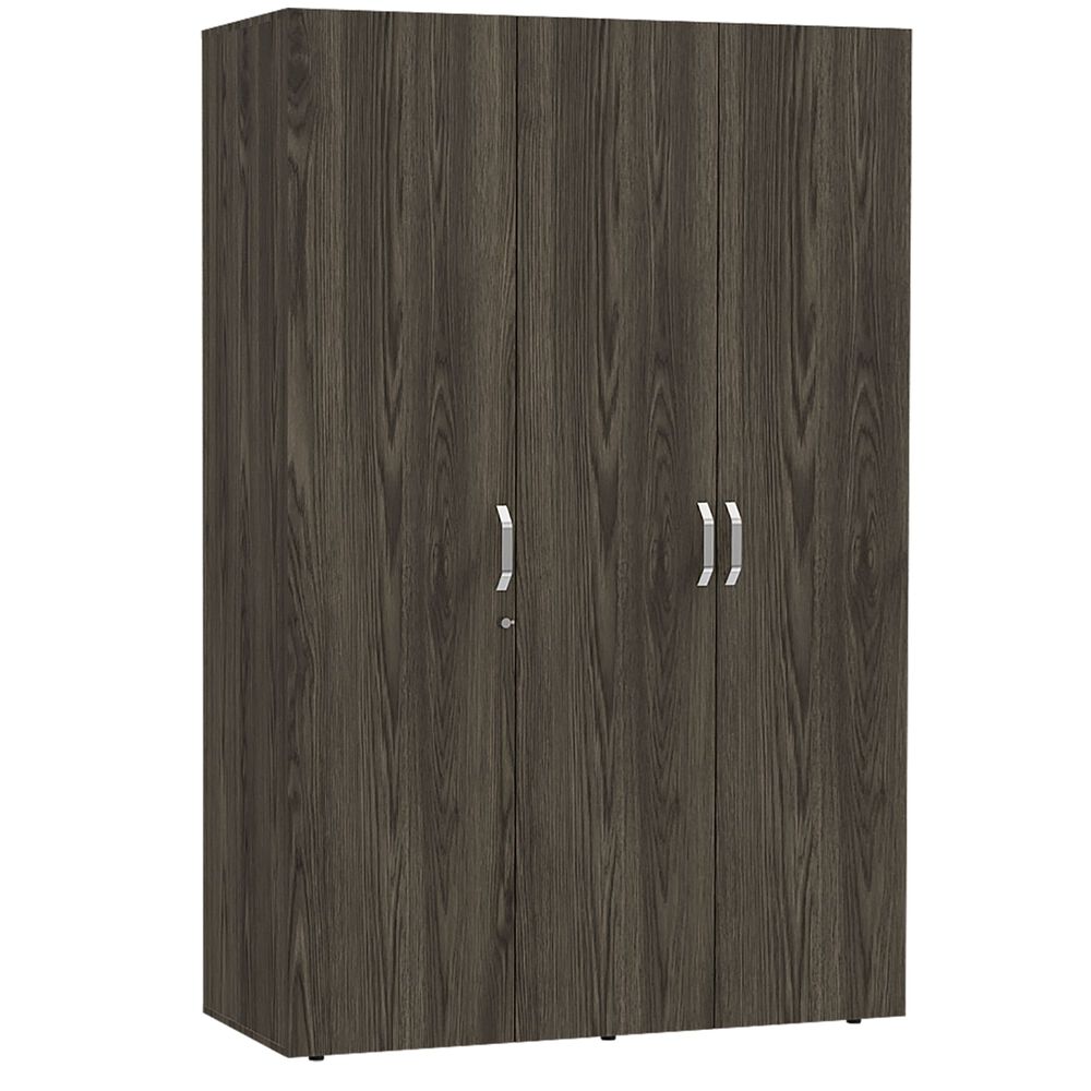Closet 3 Puertas Con Colgador 181,9x120x47,3 Cm Café Y Blanco image number 0.0