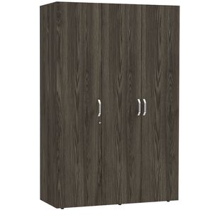 Closet 3 Puertas Con Colgador 181,9x120x47,3 Cm Café Y Blanco