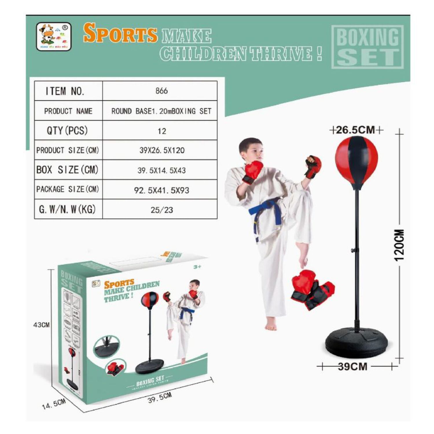 Set Boxing Boxeo Guantes De Box Para Ni&ntilde;os image number 3.0