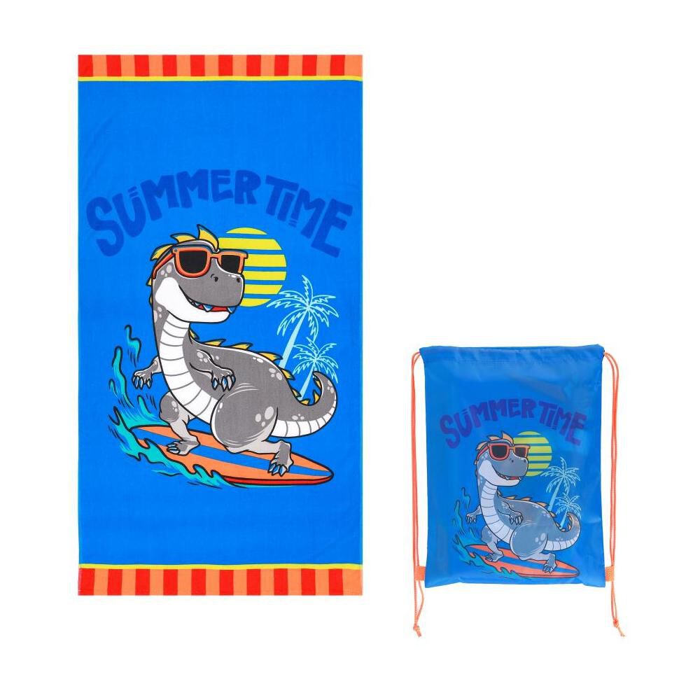 Toalla De Playa Con Bolso Casaideal Kids Dino / 70 X 140 Cm image number 3.0