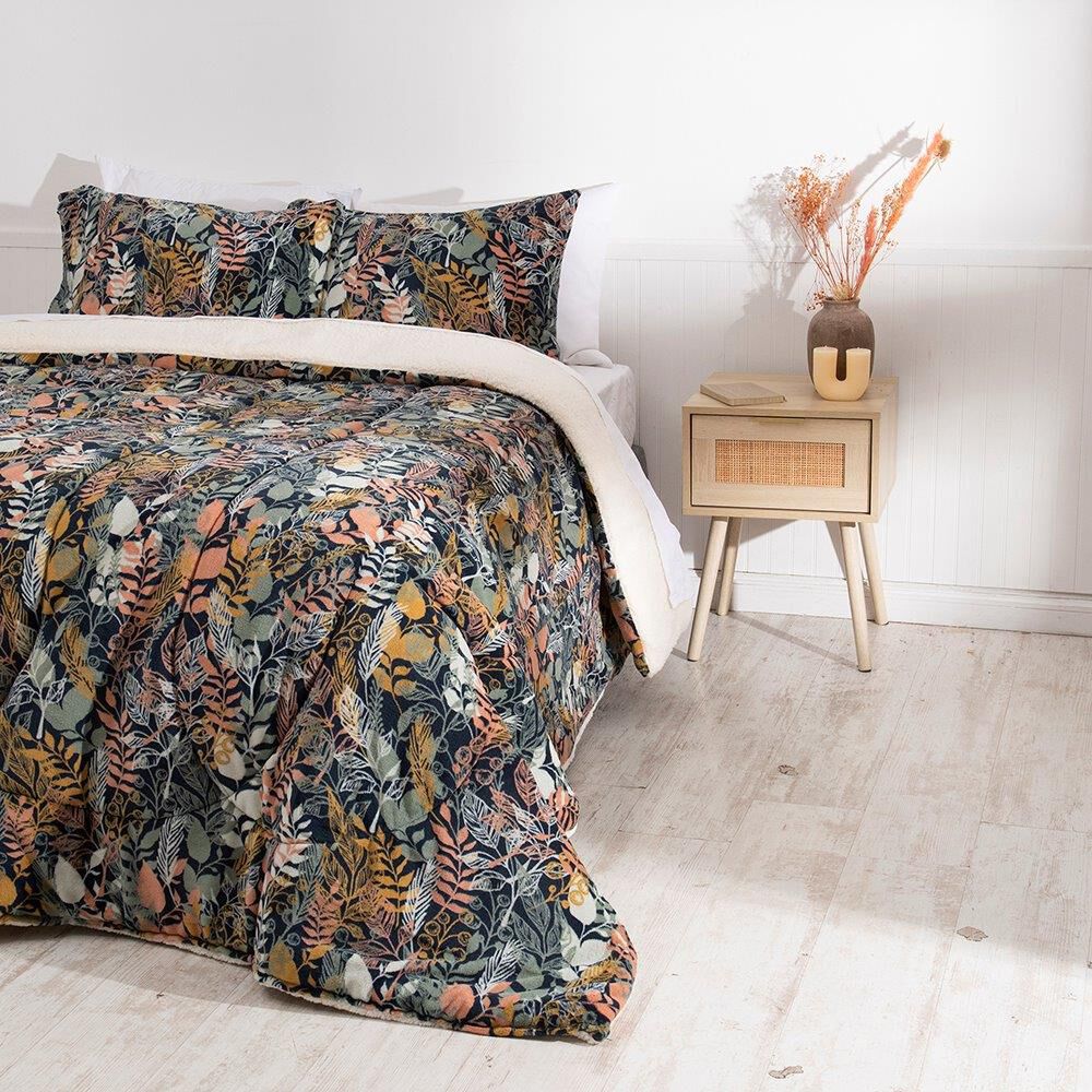 Plumon Coral Print Sherpa 2 Plazas Otoño image number 3.0