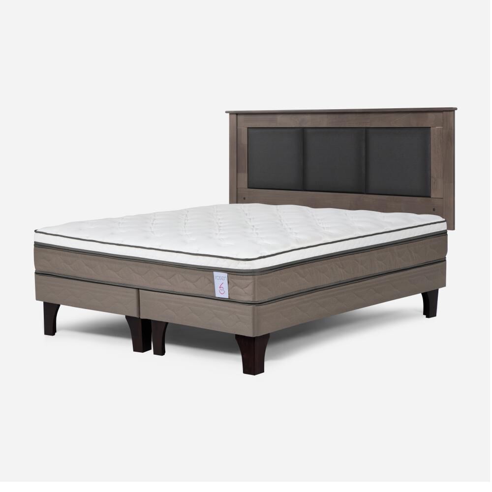 Cama Europea Rosen New Style 6 / 2 Plazas / Base Dividida  + Respaldo Rachel Gris image number 1.0