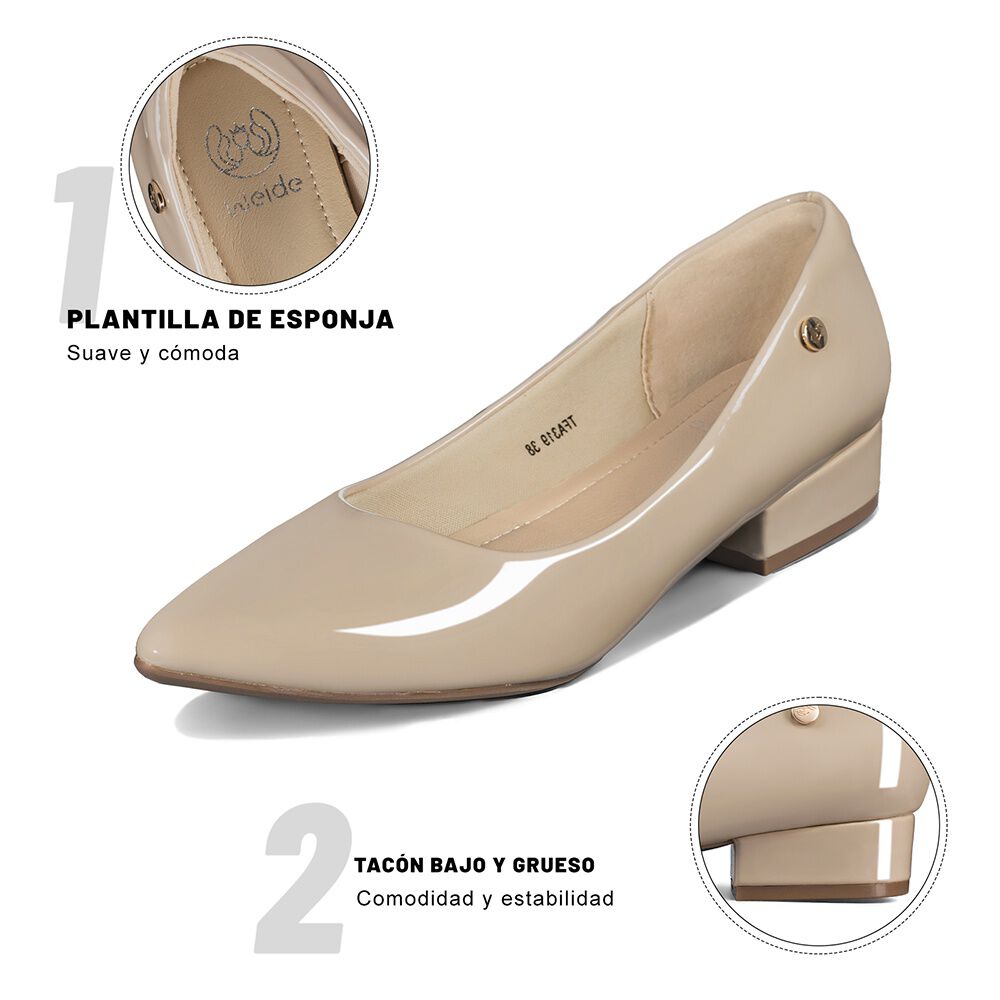 Zapato De Taco Puntiagudo Charol Mujer Weide Tfa319 image number 9.0