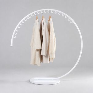 Perchero Colgador Exhibidor Circular Metalico Con 30 Ganchos Color Blanco