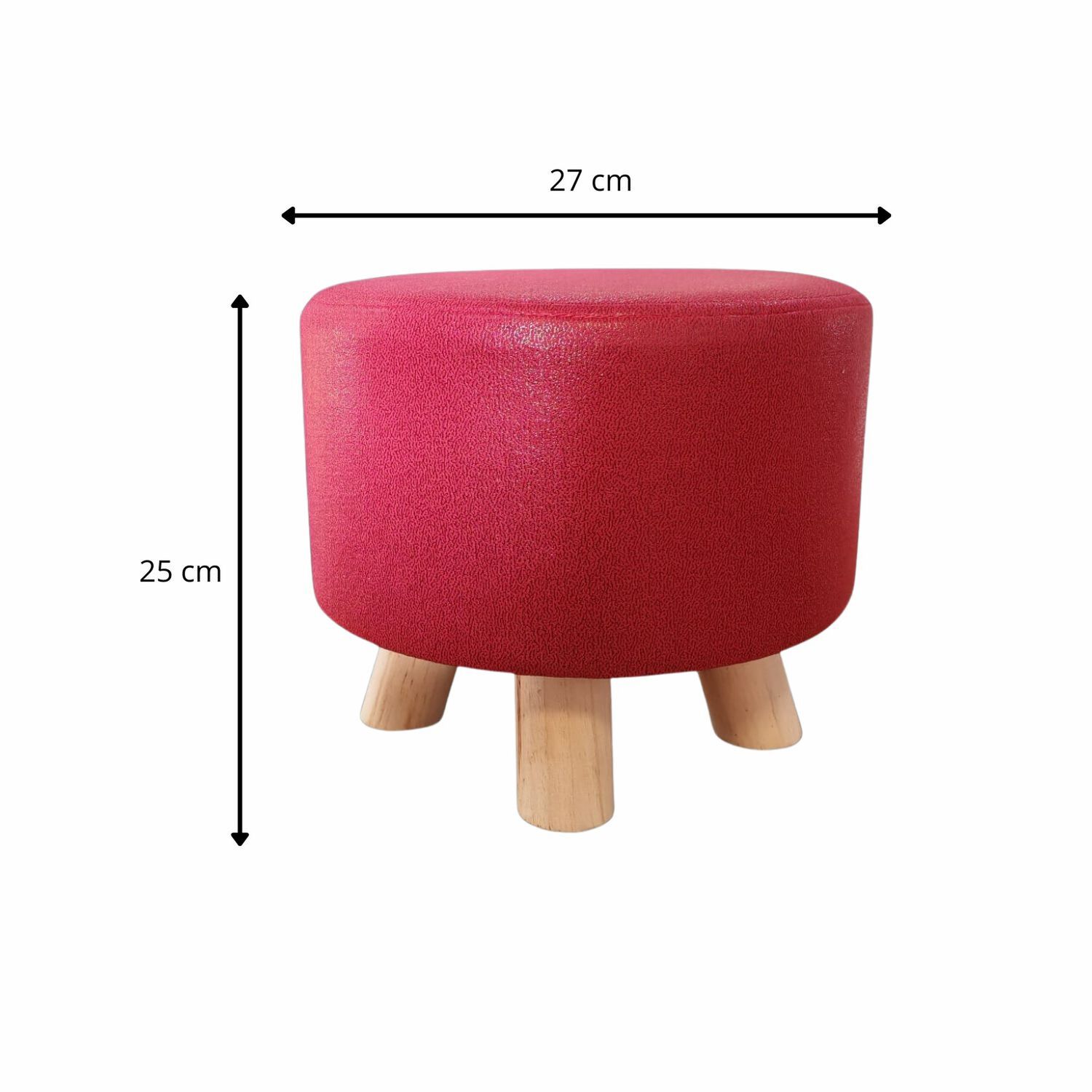 Mini Puff Redondo Tela Rojo image number 4.0