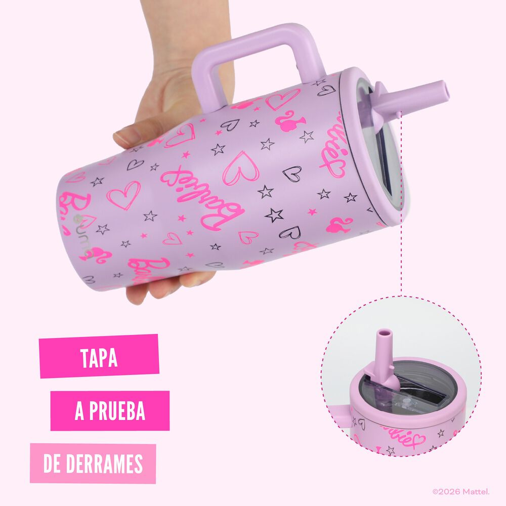 Vaso Termico Tumbler Mug Barbie Love 590ml Acero Inox Uma image number 2.0